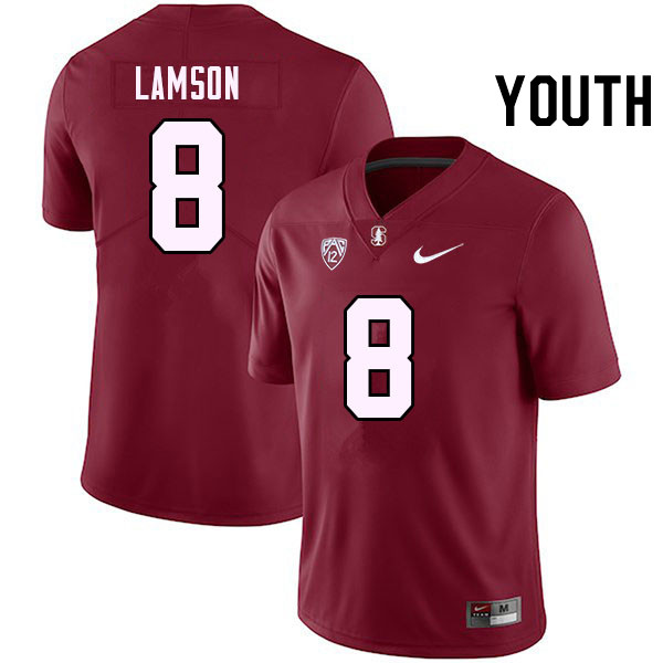 Youth #8 Justin Lamson Stanford Cardinal College Football Jerseys Stitched Sale-Cardinal
